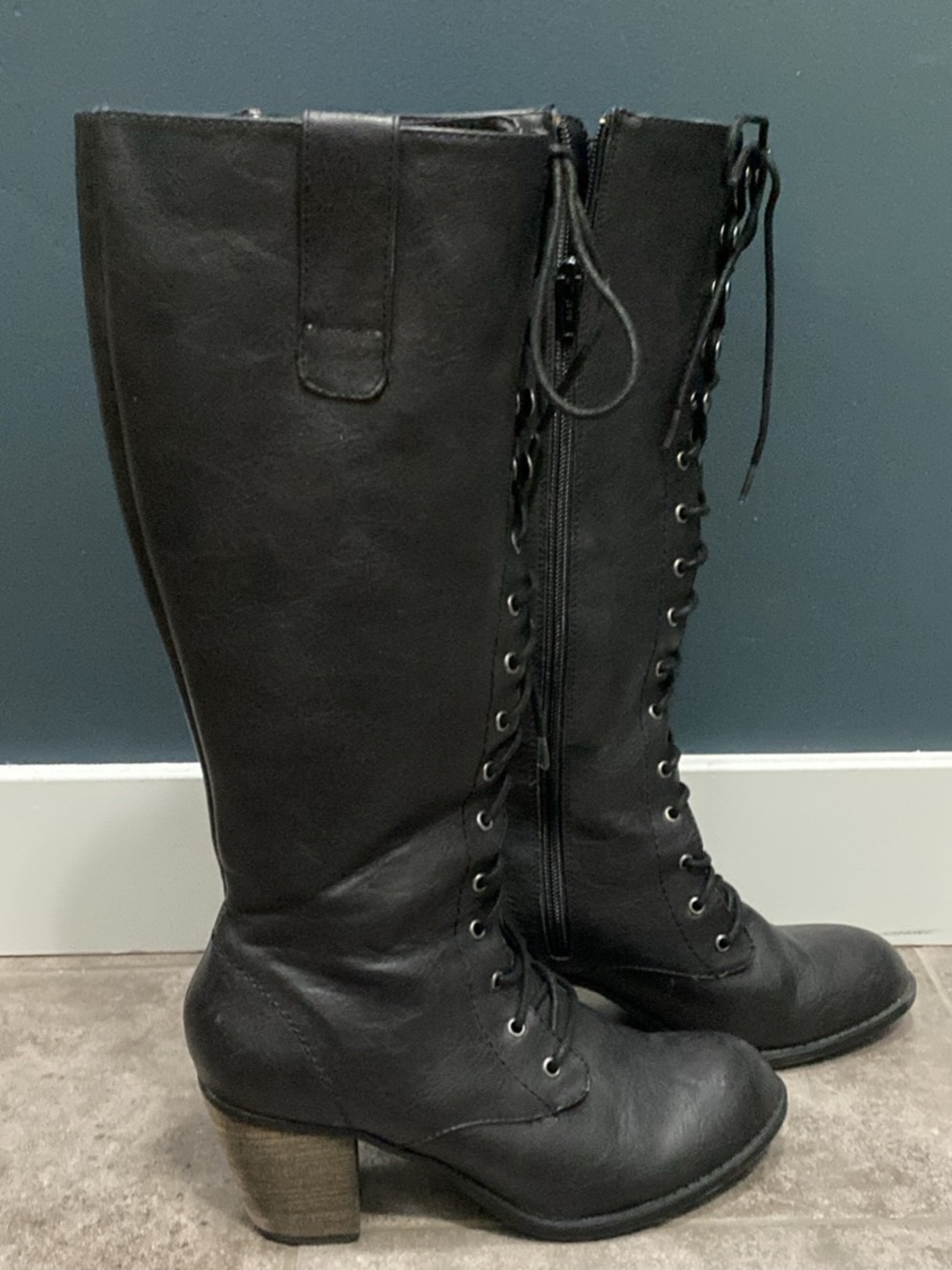 Leather Knee High Boots